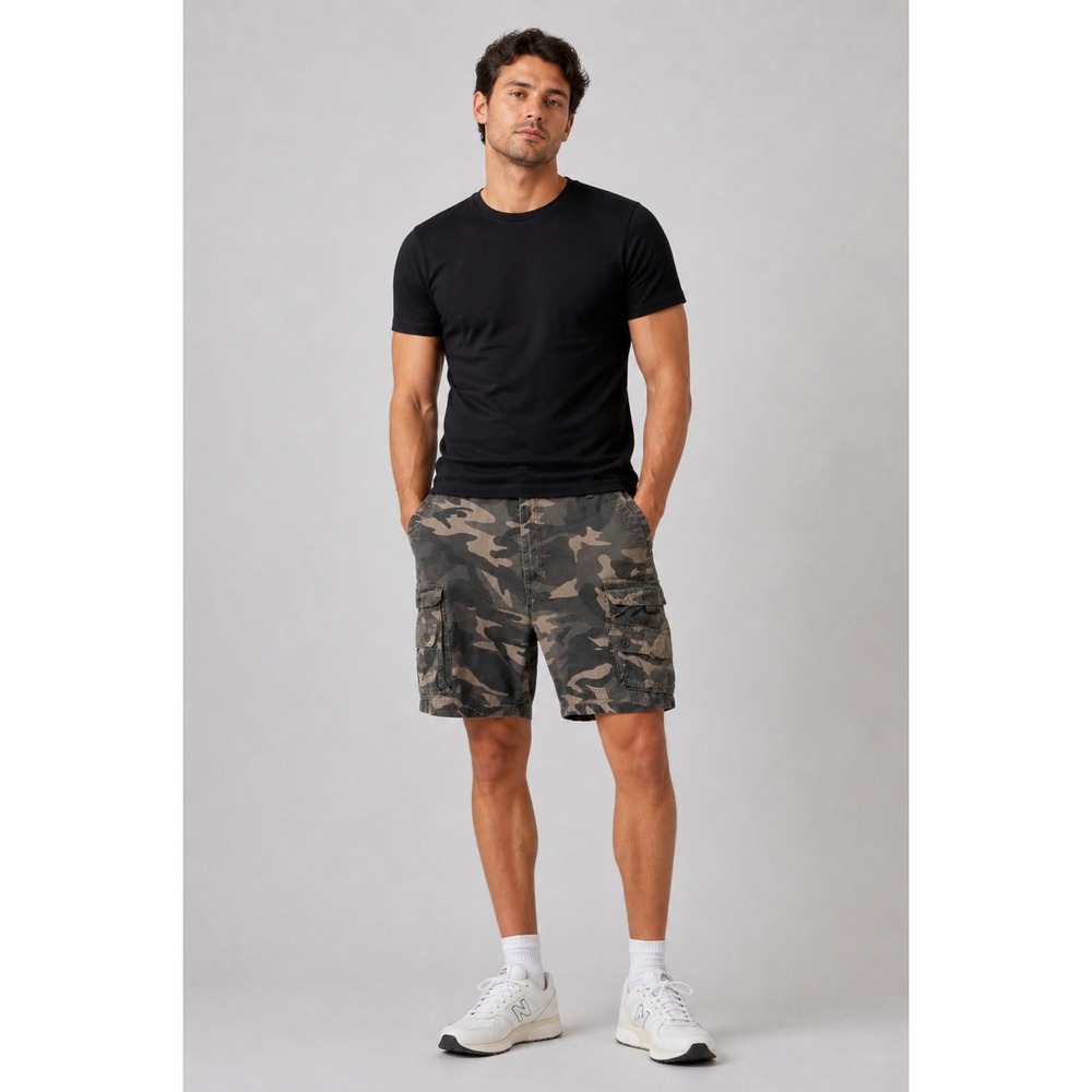 Lee Dungarees Cargo Shorts Mens 40 Brown Cotton Camo Print‎ Pockets
